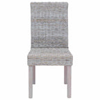 Silla de comedor 2 pcs Ratán Kubu y Madera de Caoba Sólida