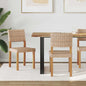 Dining Chairs 2 pcs Rattan and Natural Iron