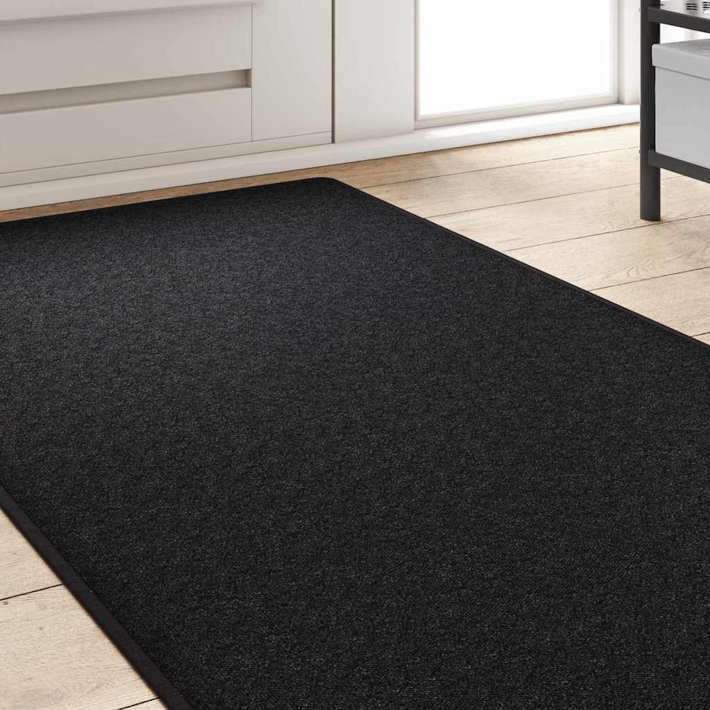 Runner de Alfombra Antracita 80 x 500 cm 100% Polipropileno