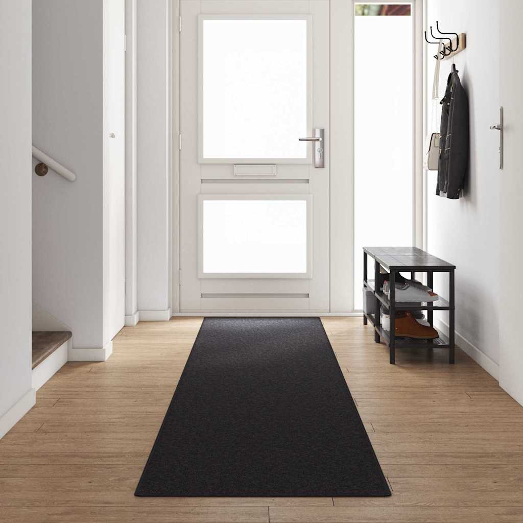 Runner de Alfombra Antracita 80 x 500 cm 100% Polipropileno
