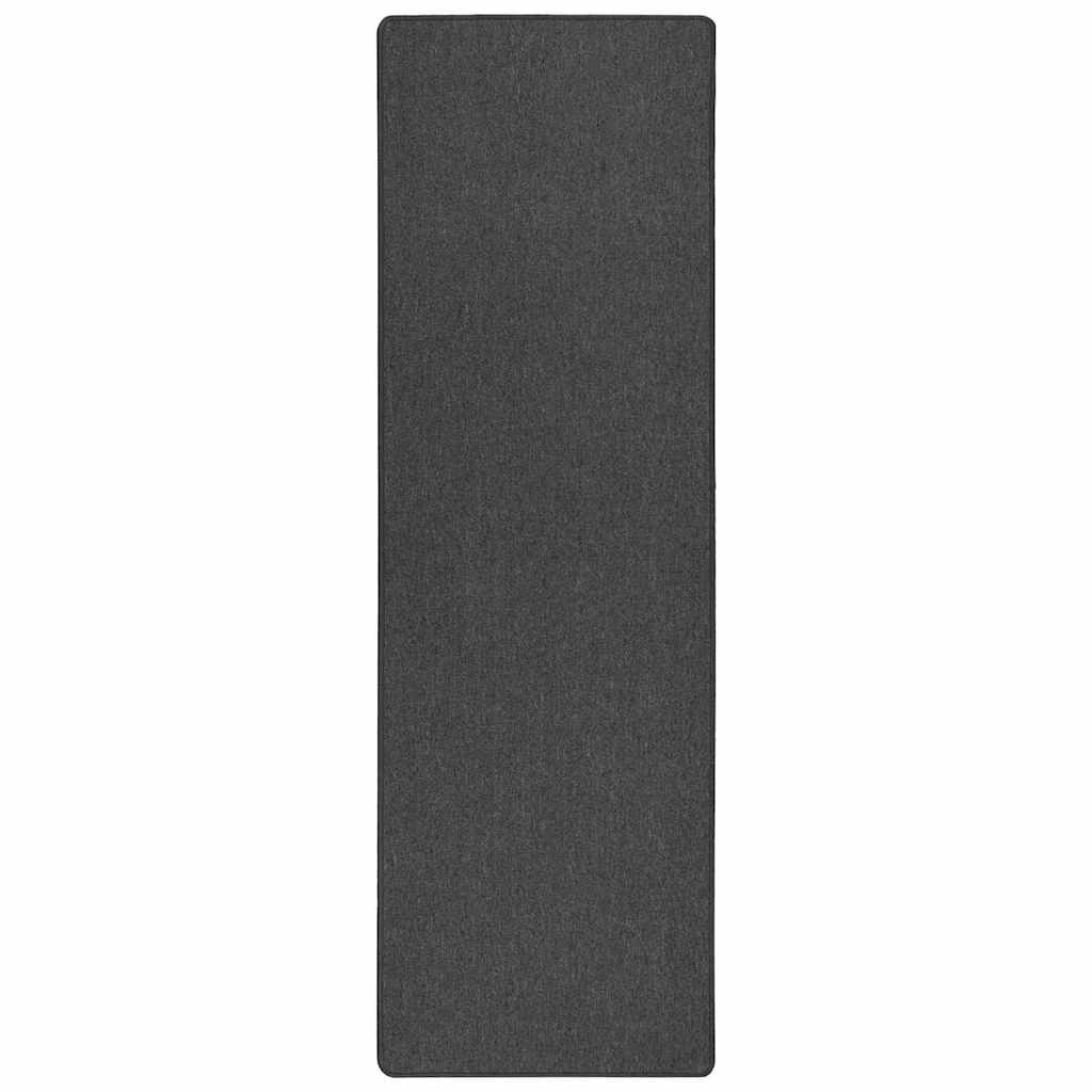 Runner de Alfombra Antracita 80 x 500 cm 100% Polipropileno