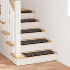 Alfombras autoadhesivas para escaleras Rayado 15 pcs Antracita