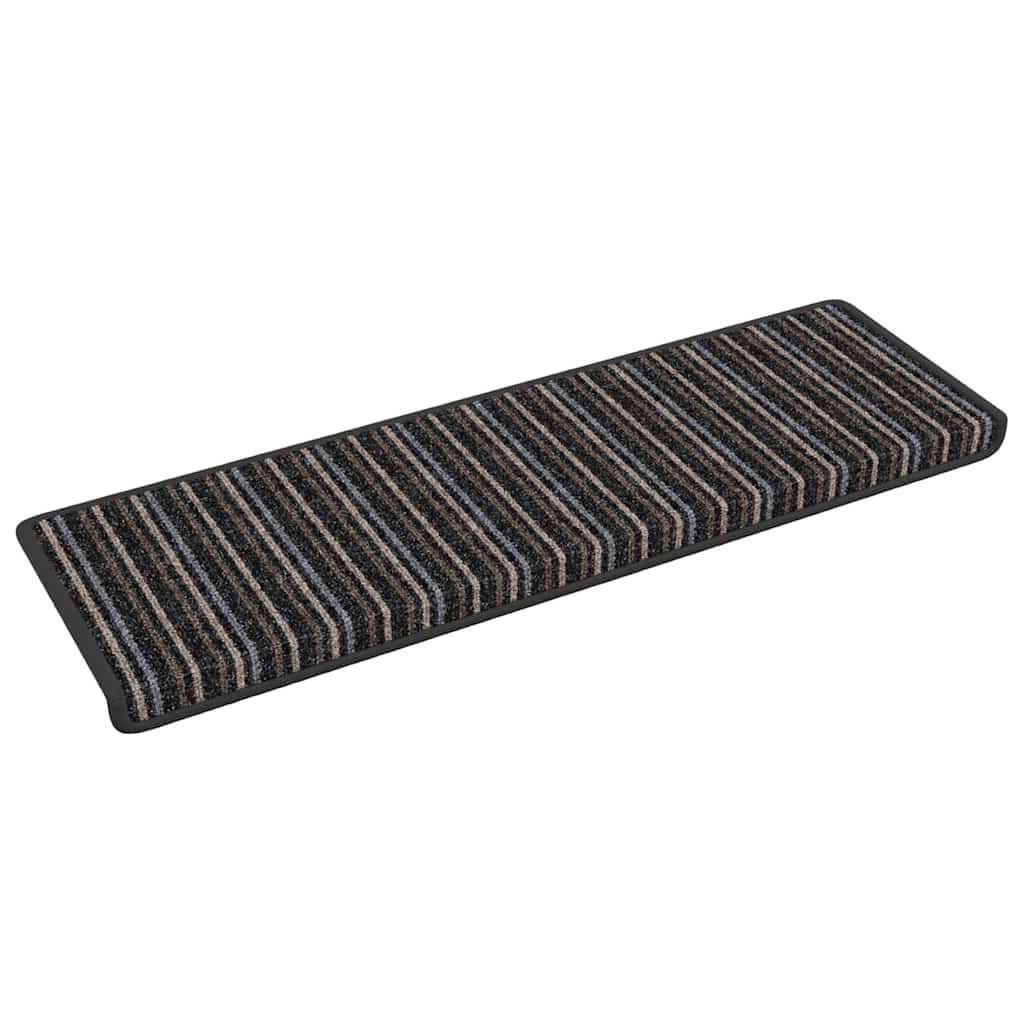 Alfombras autoadhesivas para escaleras Rayado 15 pcs Antracita