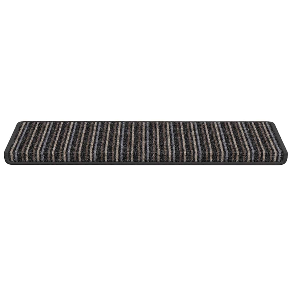 Alfombras autoadhesivas para escaleras Rayado 15 pcs Antracita
