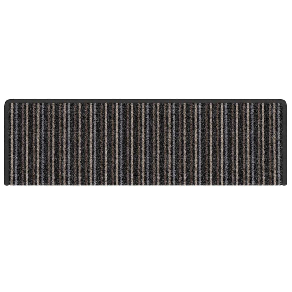 Alfombras autoadhesivas para escaleras Rayado 15 pcs Antracita