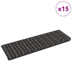 Alfombras autoadhesivas para escaleras Rayado 15 pcs Antracita