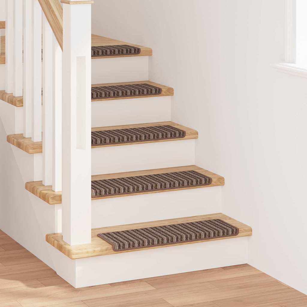 Alfombras autoadhesivas para escaleras Rayado 15 pcs Antracita
