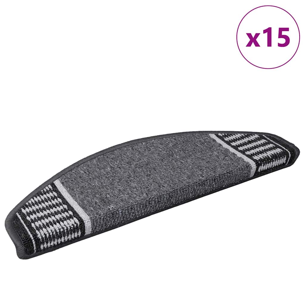 Alfombras autoadhesivas para escaleras 15 pcs Antracita