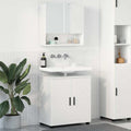 Juego de muebles de baño 2 pcs Madera de ingeniería & Metal