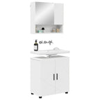 Juego de muebles de baño 2 pcs Madera de ingeniería & Metal