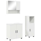 Juego de muebles de baño 3 pcs Madera contrachapada & Metal