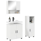 Juego de muebles de baño 3 pcs Madera contrachapada & Metal