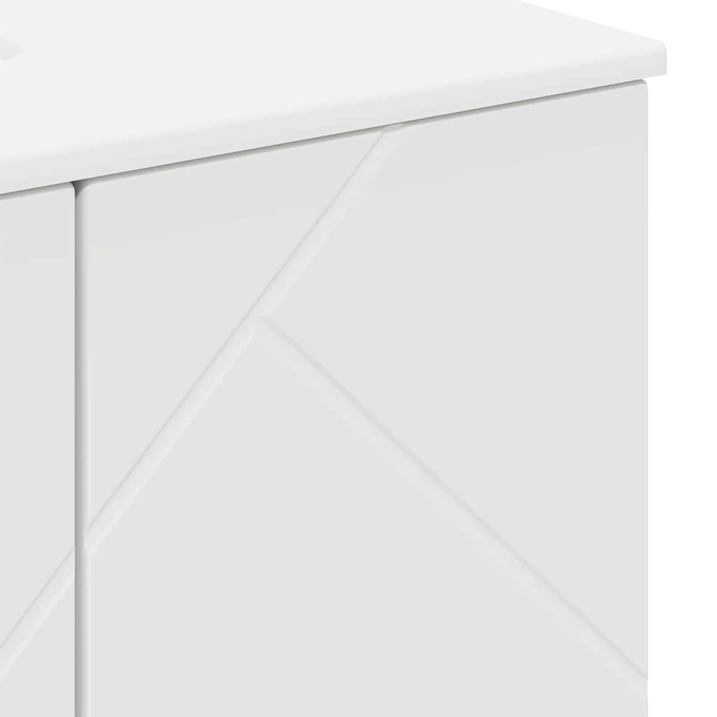 Juego de muebles de baño 3 pcs Madera contrachapada & Metal