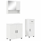 Juego de muebles de baño 3 pcs Madera contrachapada & Metal
