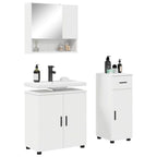 Juego de muebles de baño 3 pcs Madera contrachapada & Metal
