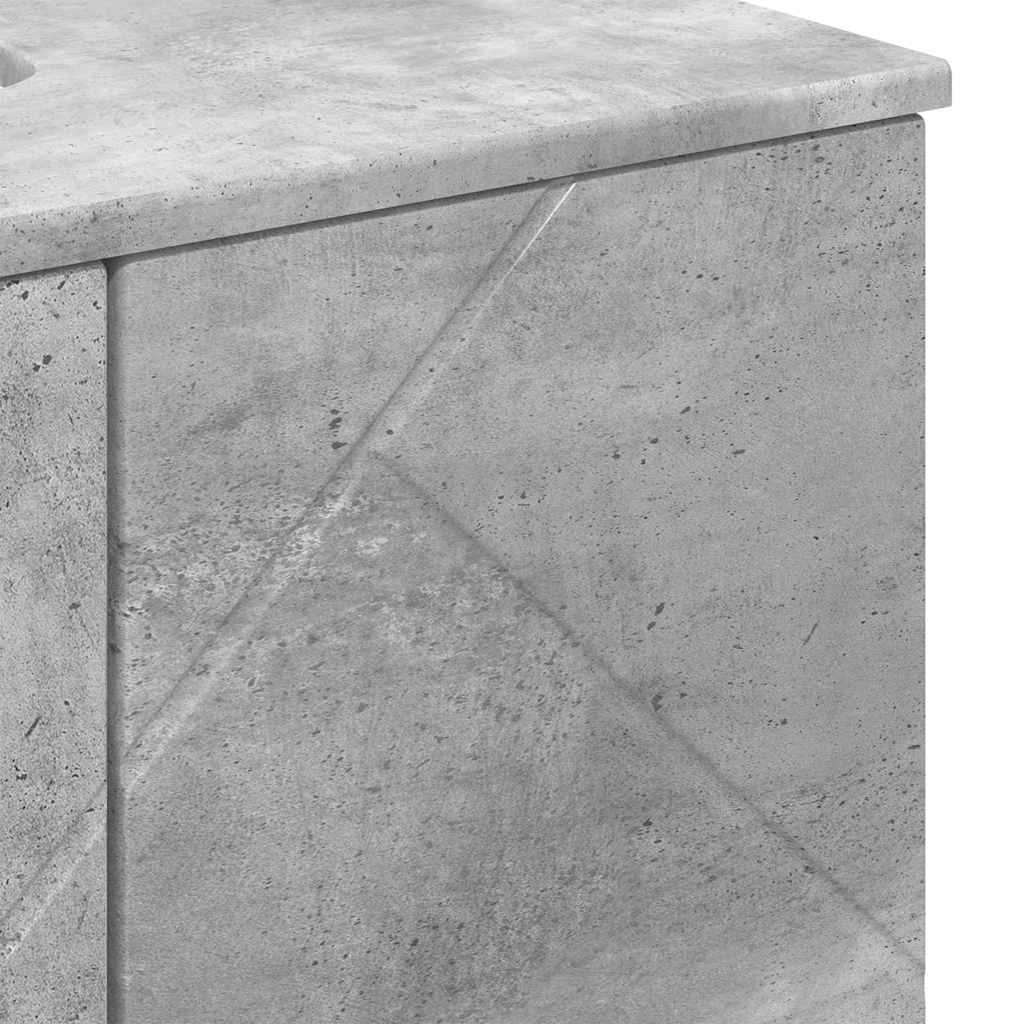 Juego de muebles de baño con cajón 3 pcs Gris Concreto