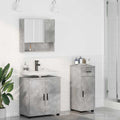 Juego de muebles de baño con cajón 3 pcs Gris Concreto