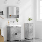 Juego de muebles de baño con cajón 3 pcs Gris Concreto