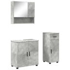 Juego de muebles de baño con cajón 3 pcs Gris Concreto