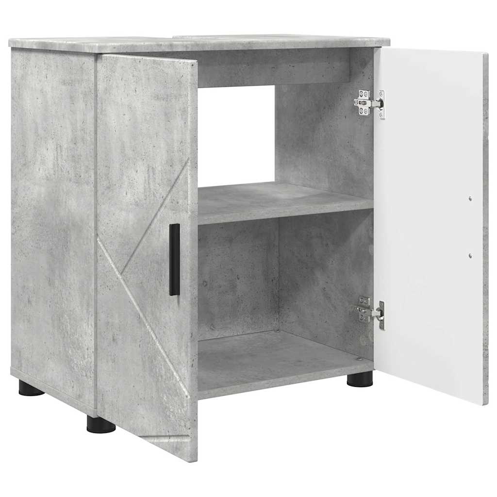 Juego de muebles de baño con cajón 3 pcs Gris Concreto