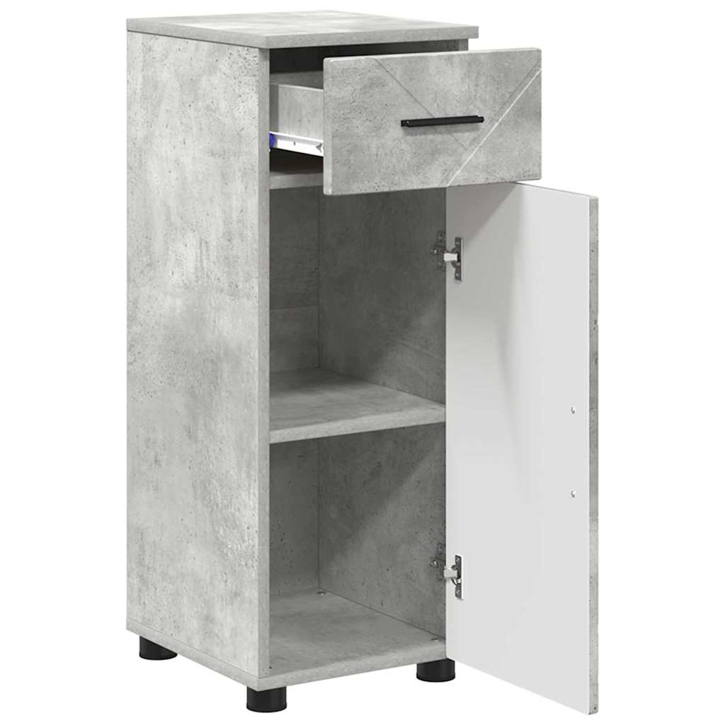 Juego de muebles de baño con cajón 3 pcs Gris Concreto