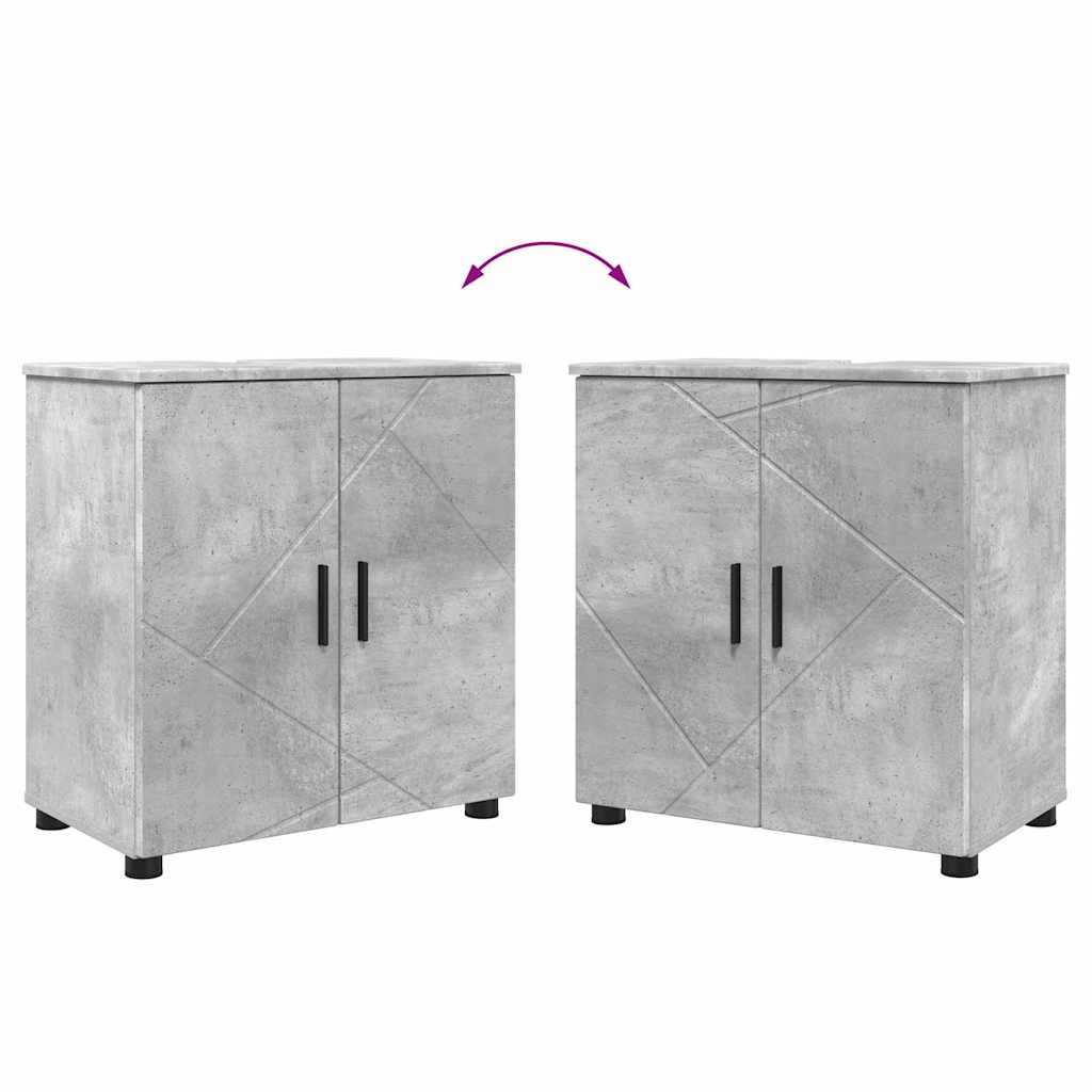 Juego de muebles de baño con cajón 3 pcs Gris Concreto