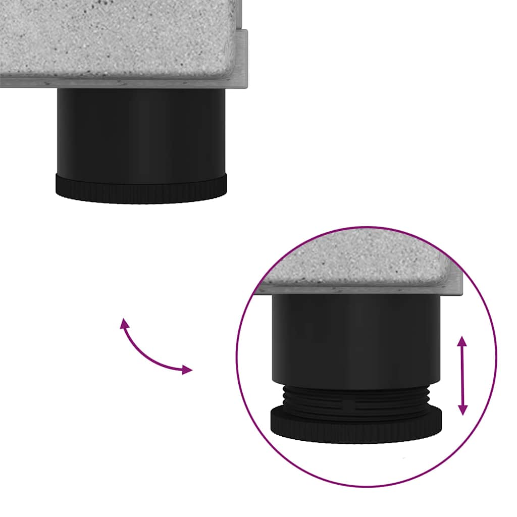 Juego de muebles de baño con cajón 3 pcs Gris Concreto