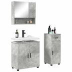 Juego de muebles de baño con cajón 3 pcs Gris Concreto