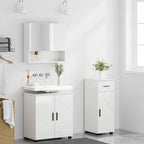 Juego de muebles de baño con cajón con puerta 3 pcs brillante