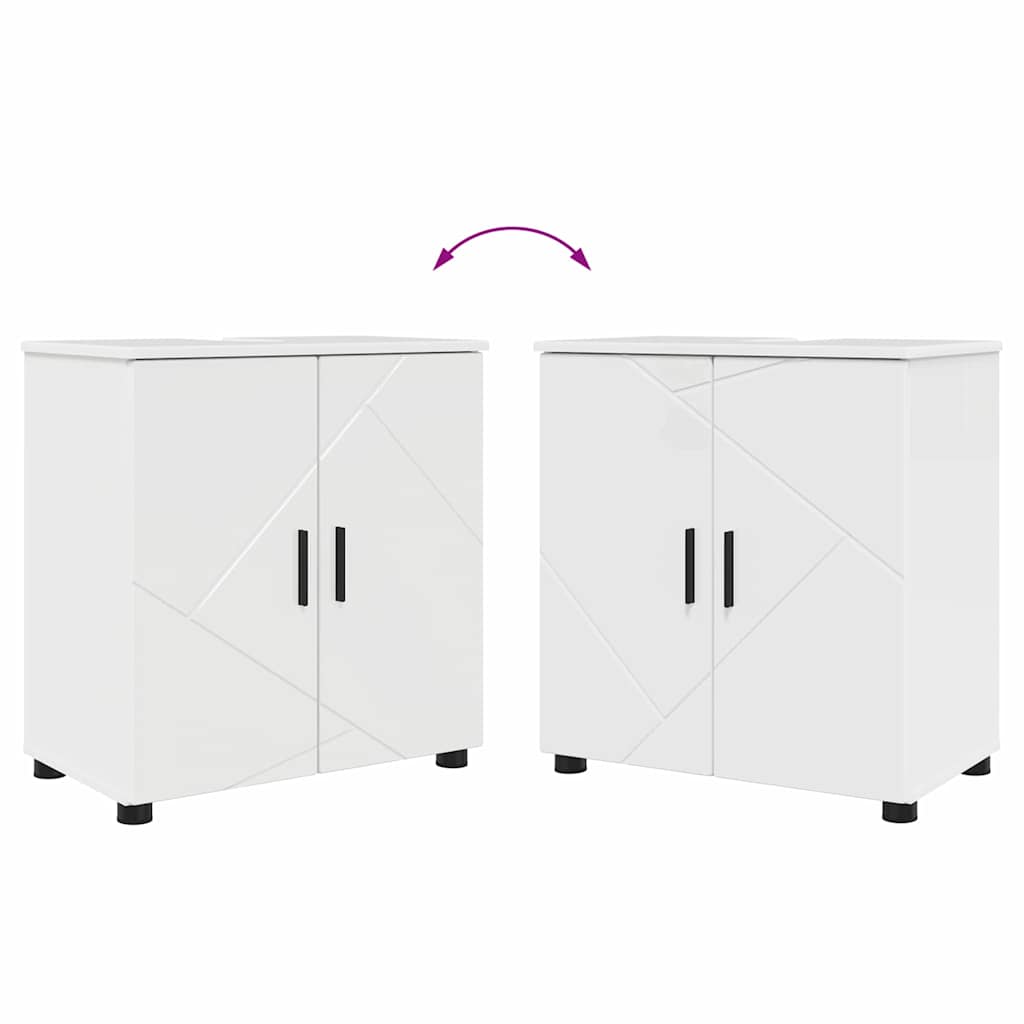 Juego de muebles de baño con cajón con puerta 3 pcs brillante