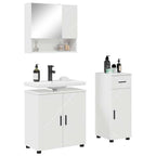 Juego de muebles de baño con cajón con puerta 3 pcs brillante