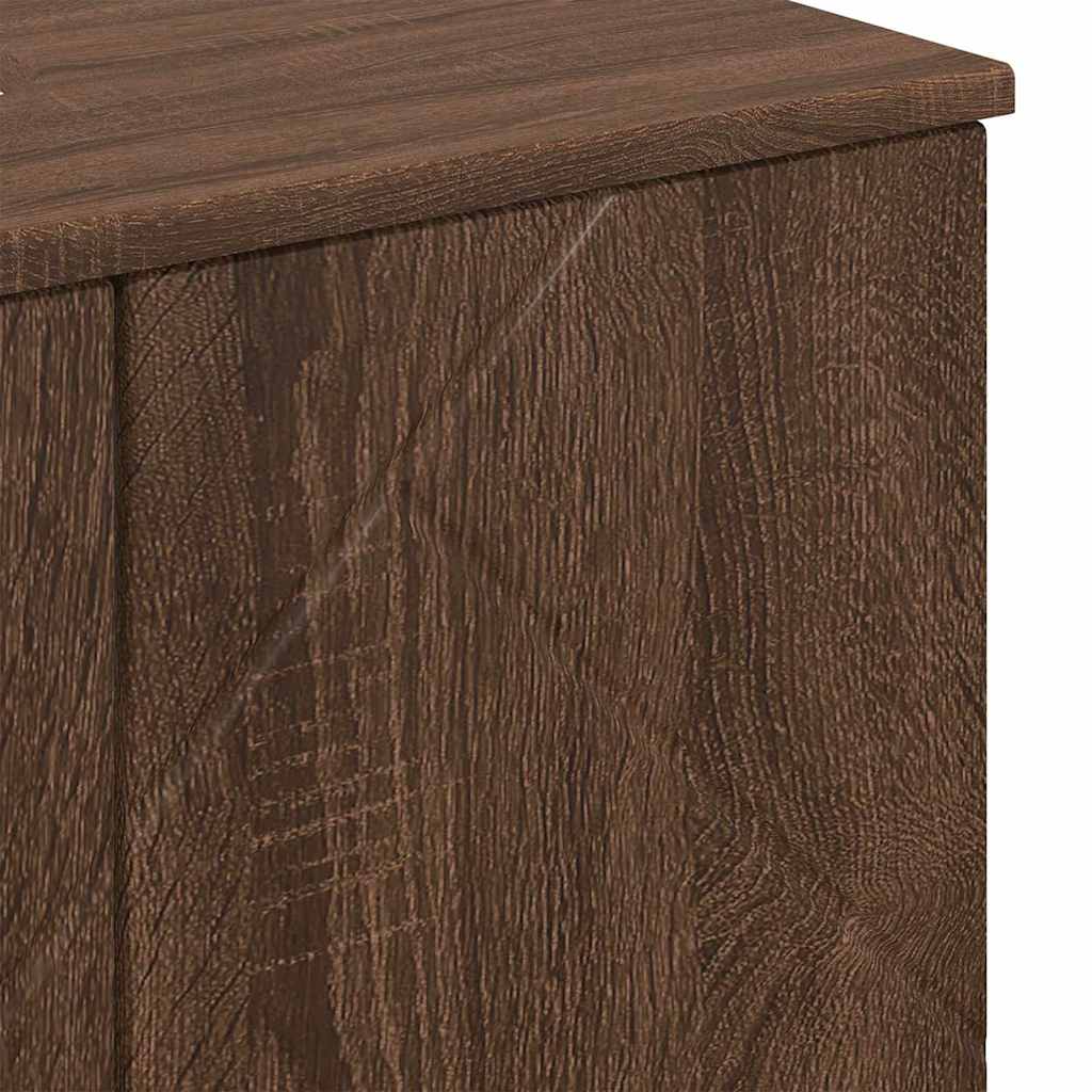 Juego de muebles de baño con cajón 3 pcs Roble Marrón