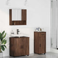 Juego de muebles de baño con cajón 3 pcs Roble Marrón
