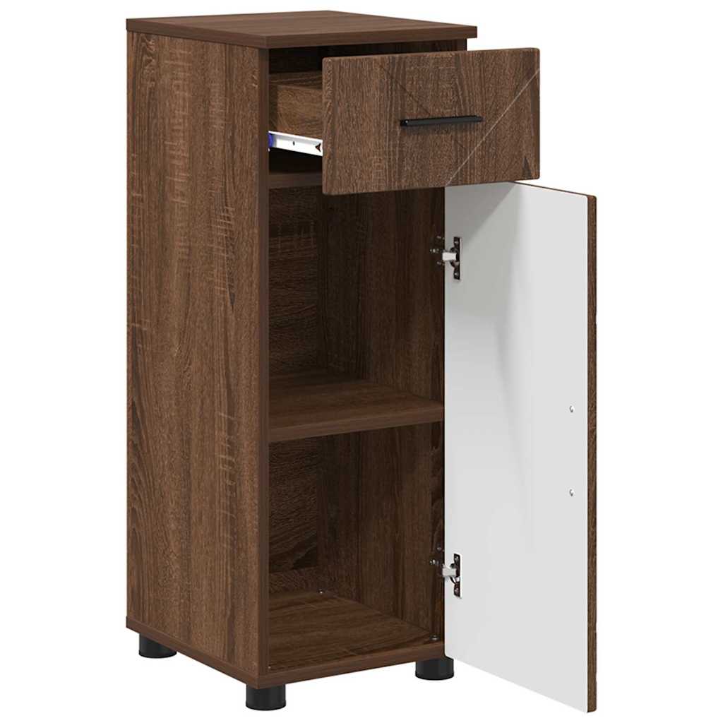 Juego de muebles de baño con cajón 3 pcs Roble Marrón