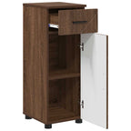 Juego de muebles de baño con cajón 3 pcs Roble Marrón