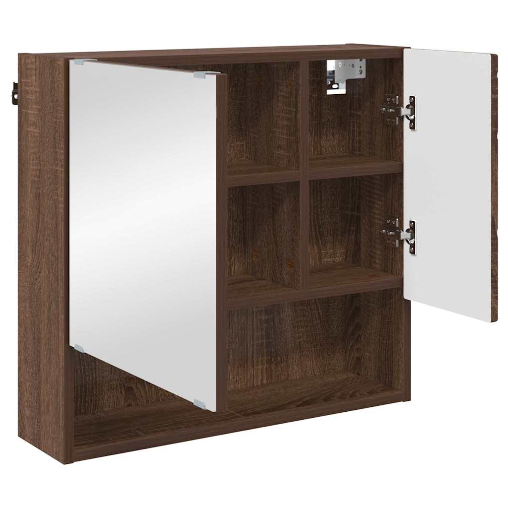 Juego de muebles de baño con cajón 3 pcs Roble Marrón