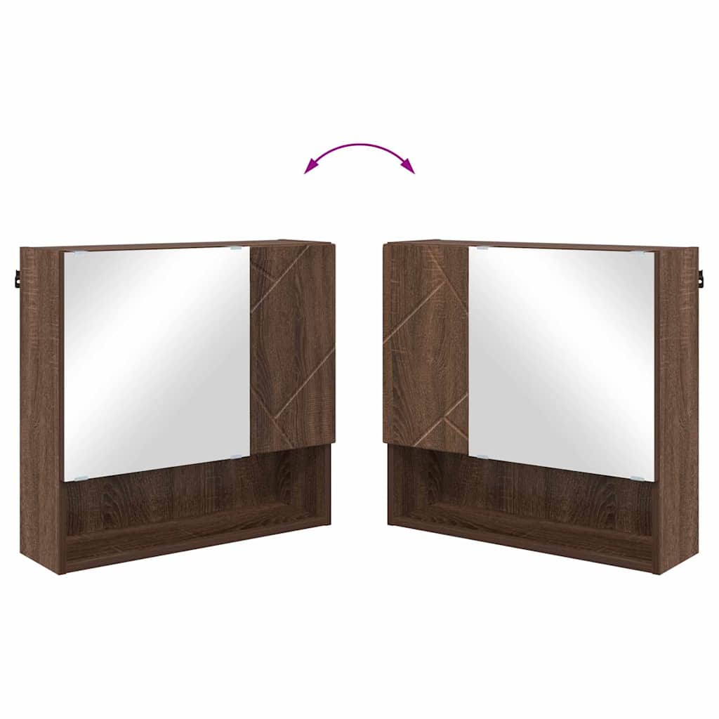 Juego de muebles de baño con cajón 3 pcs Roble Marrón