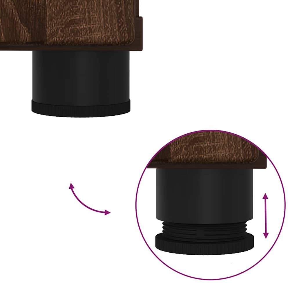 Juego de muebles de baño con cajón 3 pcs Roble Marrón
