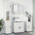 Juego de muebles de baño 4 pcs Madera contrachapada & Metal