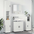 Juego de muebles de baño 4 pcs Madera contrachapada & Metal