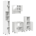 Juego de muebles de baño 4 pcs Madera contrachapada & Metal
