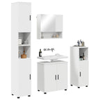Juego de muebles de baño 4 pcs Madera contrachapada & Metal