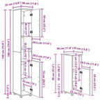 Juego de muebles de baño 4 pcs Madera contrachapada & Metal