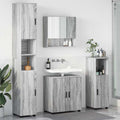 Juego de muebles de baño Montaje en la pared 4 pcs Gris Sonoma
