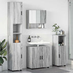 Juego de muebles de baño Montaje en la pared 4 pcs Gris Sonoma