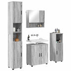 Juego de muebles de baño Montaje en la pared 4 pcs Gris Sonoma