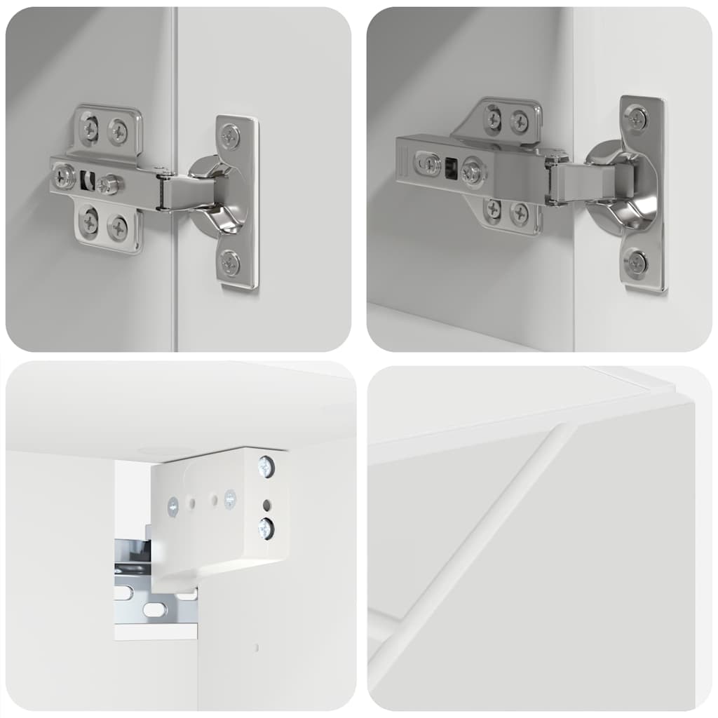 Juego de muebles de baño 4 pcs Madera contrachapada & Metal