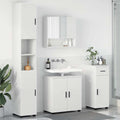 Juego de muebles de baño 4 pcs Madera contrachapada & Metal