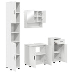 Juego de muebles de baño 4 pcs Madera contrachapada & Metal