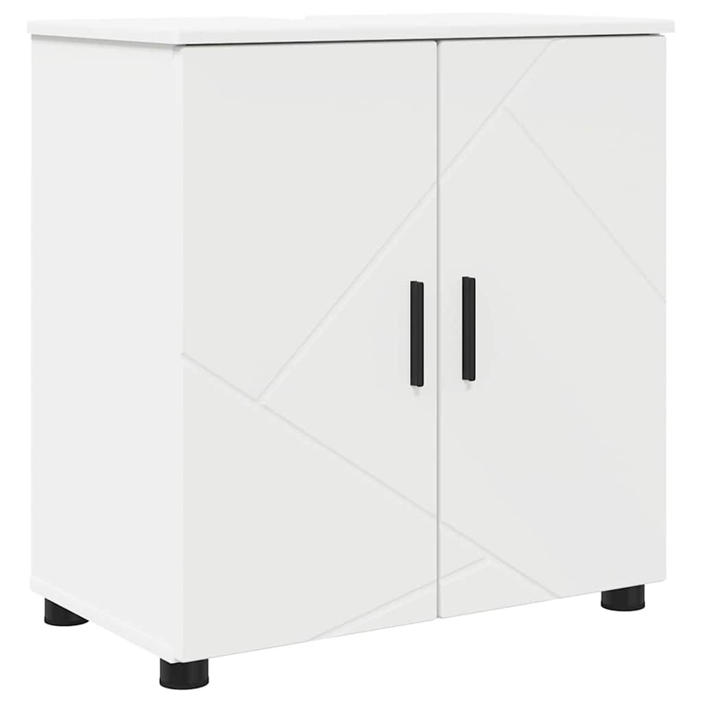 Juego de muebles de baño 4 pcs Madera contrachapada & Metal